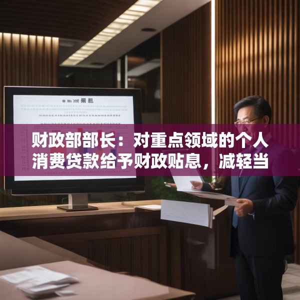 财政部部长：对重点领域的个人消费贷款给予财政贴息，减轻当期的支出压力