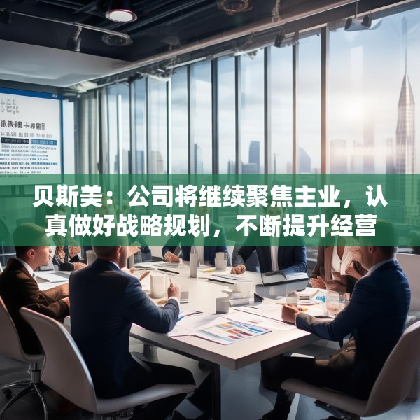 贝斯美：公司将继续聚焦主业，认真做好战略规划，不断提升经营管理水平