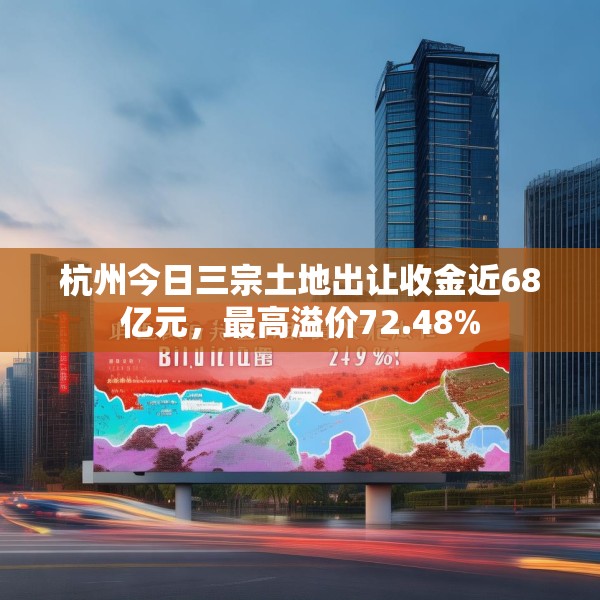杭州今日三宗土地出让收金近68亿元，最高溢价72.48%