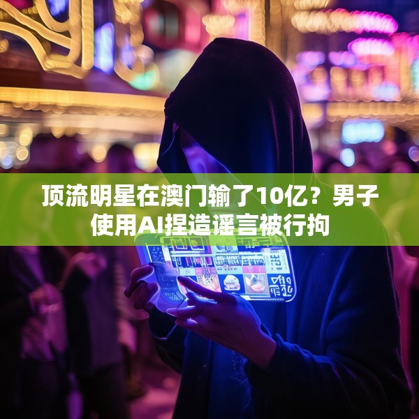 顶流明星在澳门输了10亿？男子使用AI捏造谣言被行拘