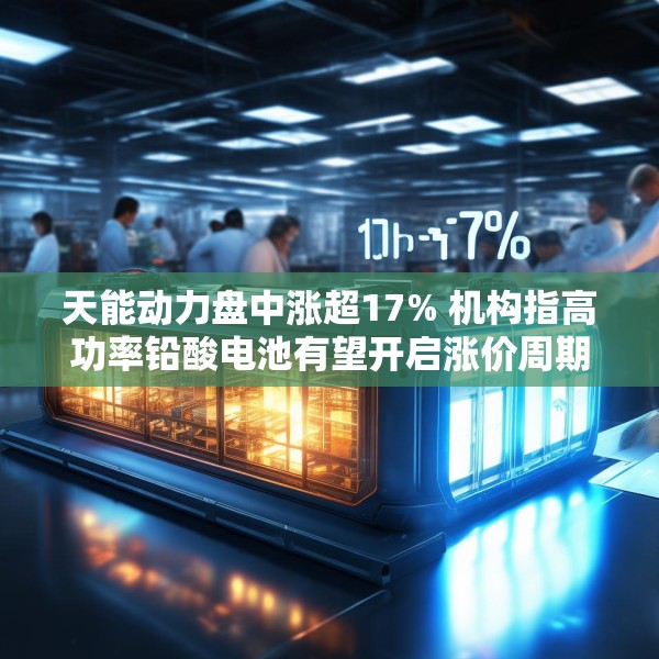 天能动力盘中涨超17% 机构指高功率铅酸电池有望开启涨价周期