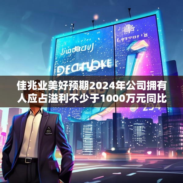 佳兆业美好预期2024年公司拥有人应占溢利不少于1000万元同比扭亏为盈