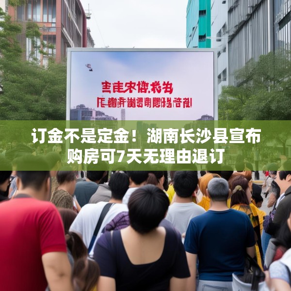 订金不是定金！湖南长沙县宣布购房可7天无理由退订
