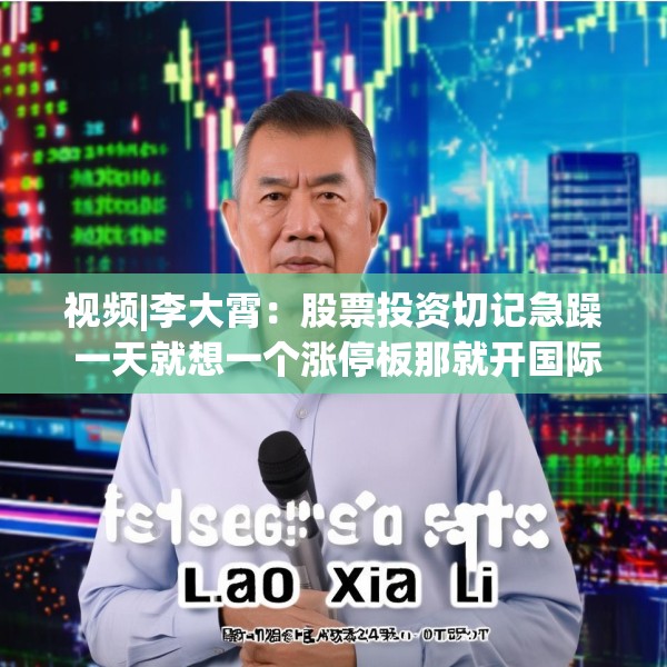 视频|李大霄：股票投资切记急躁 一天就想一个涨停板那就开国际玩笑了