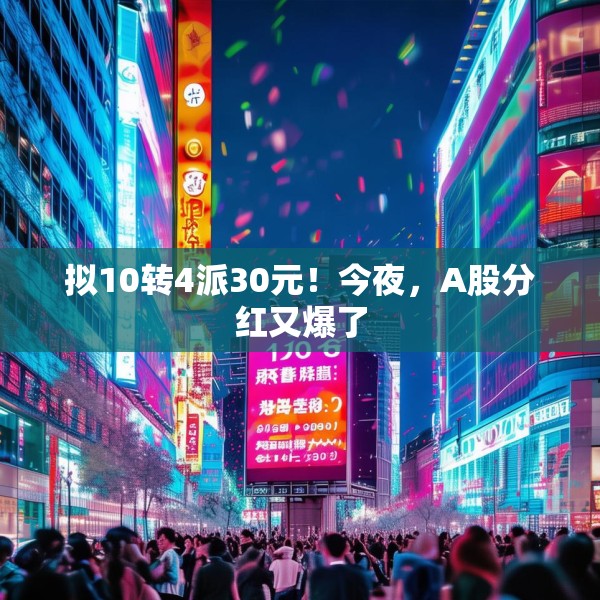 拟10转4派30元！今夜，A股分红又爆了