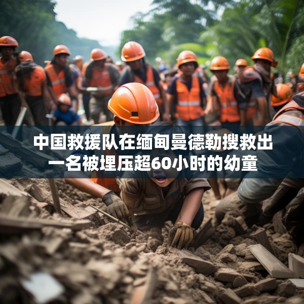 中国救援队在缅甸曼德勒搜救出一名被埋压超60小时的幼童