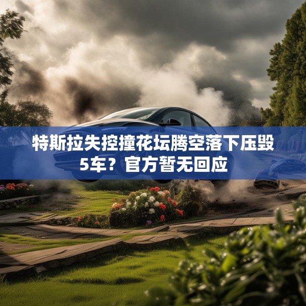 特斯拉失控撞花坛腾空落下压毁5车？官方暂无回应