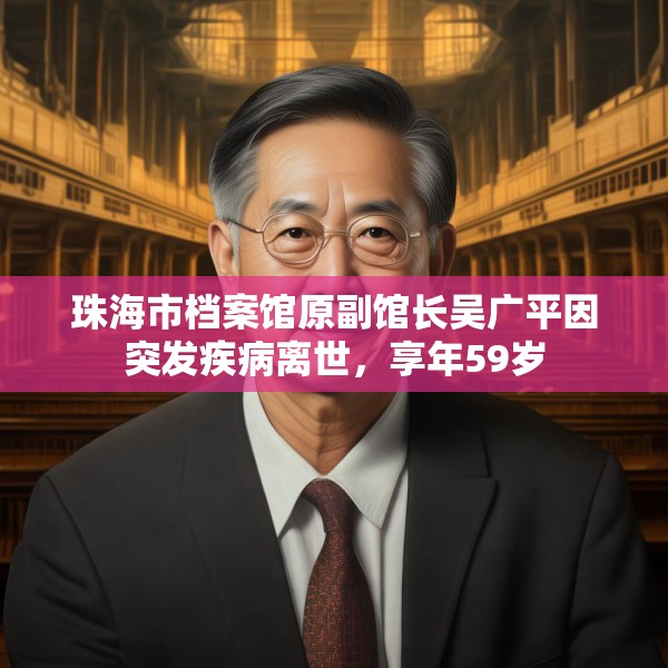 珠海市档案馆原副馆长吴广平因突发疾病离世，享年59岁