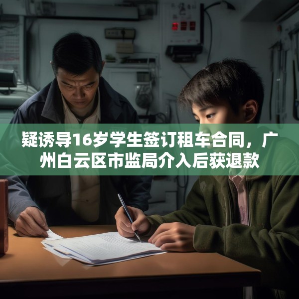疑诱导16岁学生签订租车合同，广州白云区市监局介入后获退款