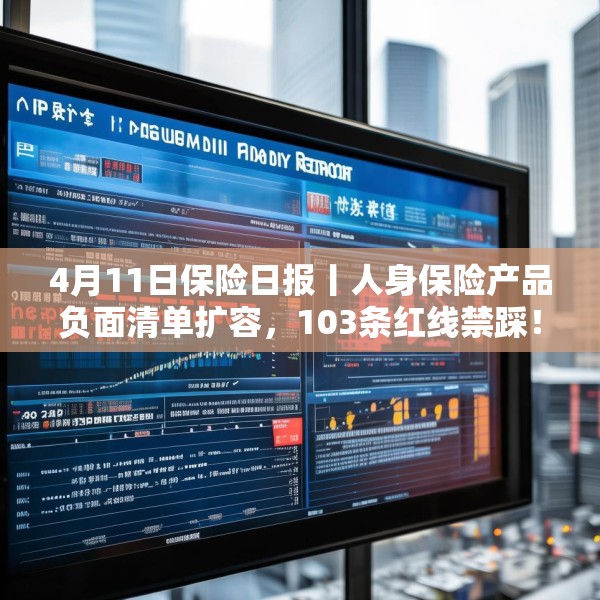 4月11日保险日报丨人身保险产品负面清单扩容，103条红线禁踩！透视险企首季12笔举牌，锚定高股息赛道