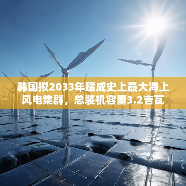 韩国拟2033年建成史上最大海上风电集群，总装机容量3.2吉瓦