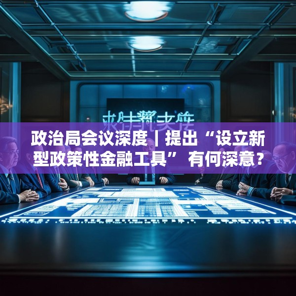 政治局会议深度｜提出“设立新型政策性金融工具” 有何深意？