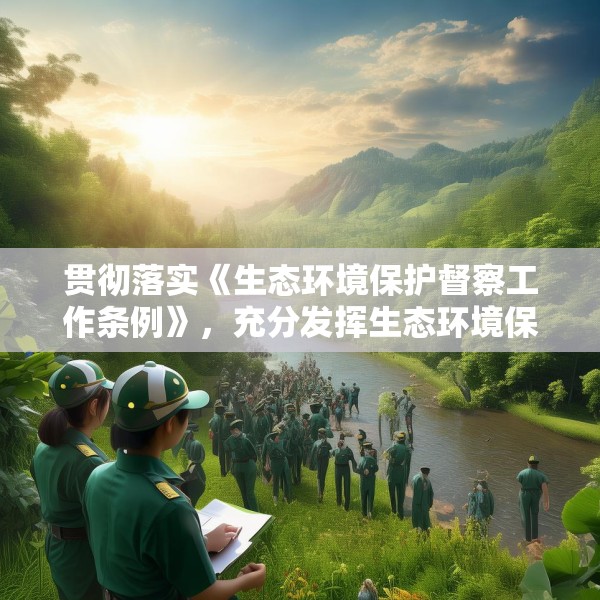 贯彻落实《生态环境保护督察工作条例》，充分发挥生态环境保护督察利剑作用