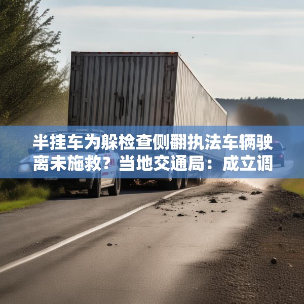 半挂车为躲检查侧翻执法车辆驶离未施救？当地交通局：成立调查组