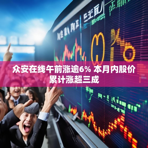 众安在线午前涨逾6% 本月内股价累计涨超三成