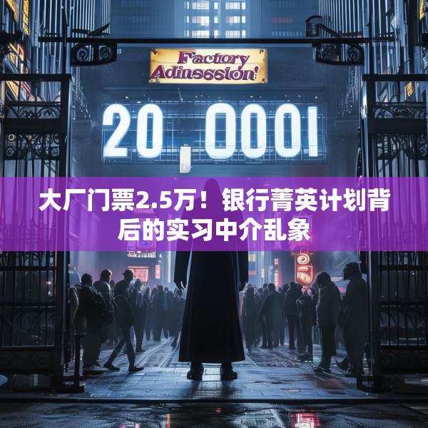 大厂门票2.5万！银行菁英计划背后的实习中介乱象