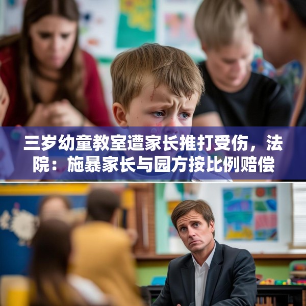 三岁幼童教室遭家长推打受伤，法院：施暴家长与园方按比例赔偿