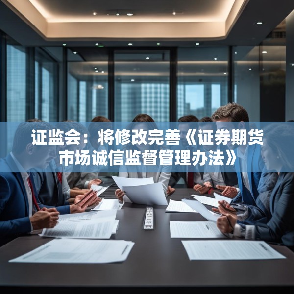证监会：将修改完善《证券期货市场诚信监督管理办法》