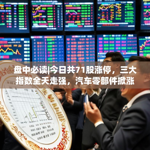盘中必读|今日共71股涨停，三大指数全天走强，汽车零部件掀涨停潮