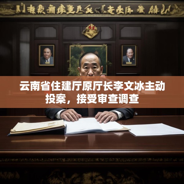 云南省住建厅原厅长李文冰主动投案，接受审查调查