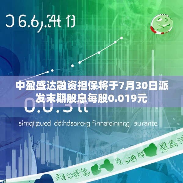 中盈盛达融资担保将于7月30日派发末期股息每股0.019元