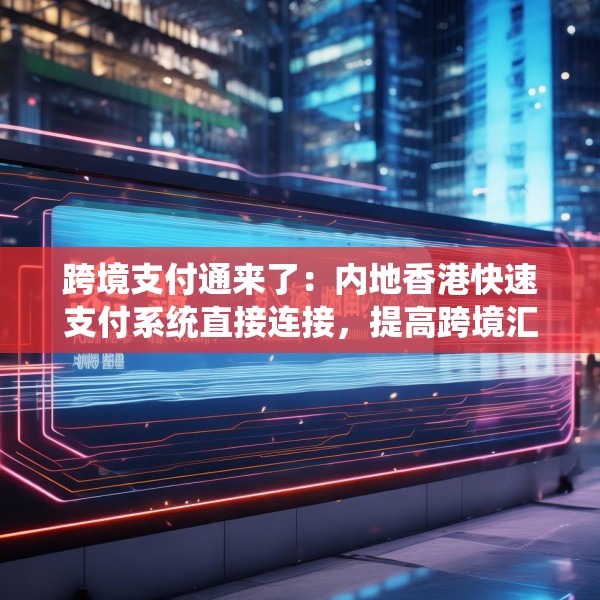 跨境支付通来了：内地香港快速支付系统直接连接，提高跨境汇款效率