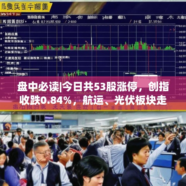 盘中必读|今日共53股涨停，创指收跌0.84%，航运、光伏板块走强