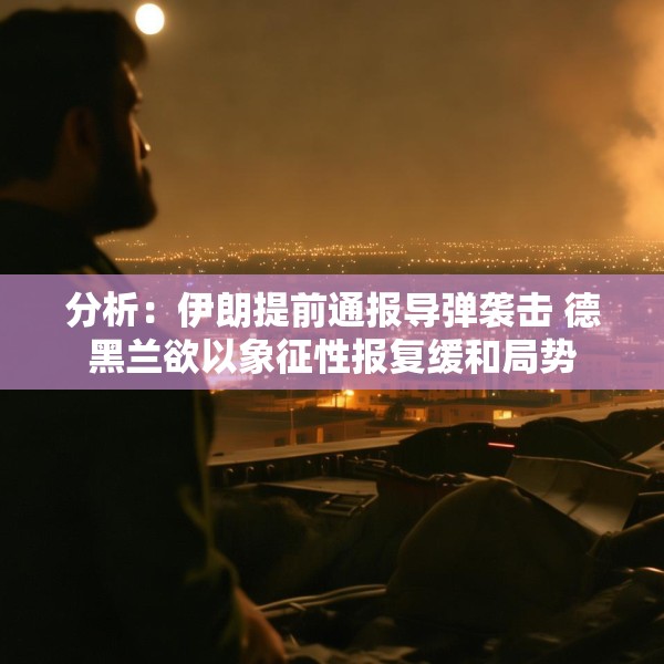 分析：伊朗提前通报导弹袭击 德黑兰欲以象征性报复缓和局势