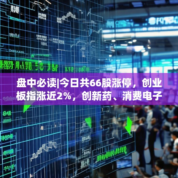 盘中必读|今日共66股涨停，创业板指涨近2%，创新药、消费电子大涨