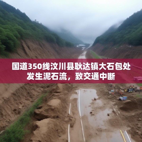 国道350线汶川县耿达镇大石包处发生泥石流，致交通中断