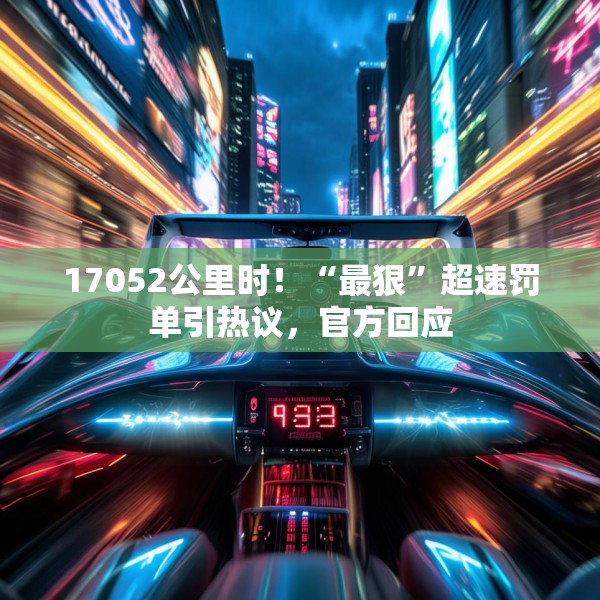 17052公里时！“最狠”超速罚单引热议，官方回应