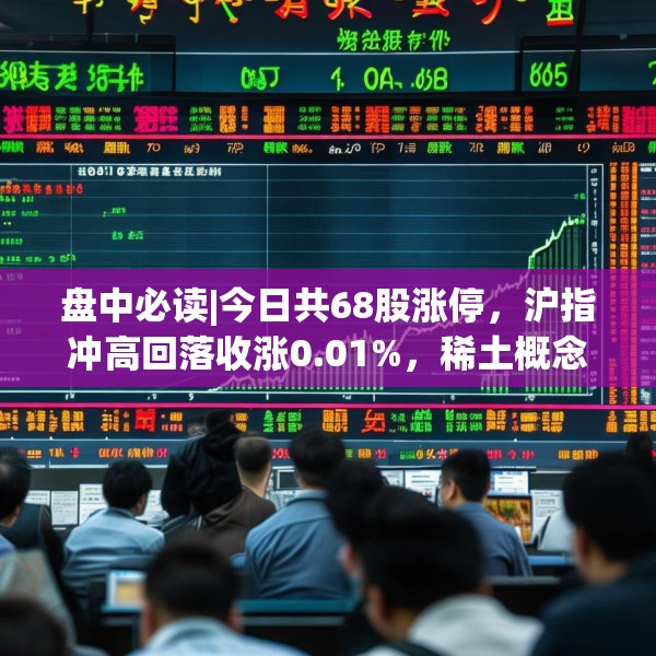 盘中必读|今日共68股涨停，沪指冲高回落收涨0.01%，稀土概念掀涨停潮