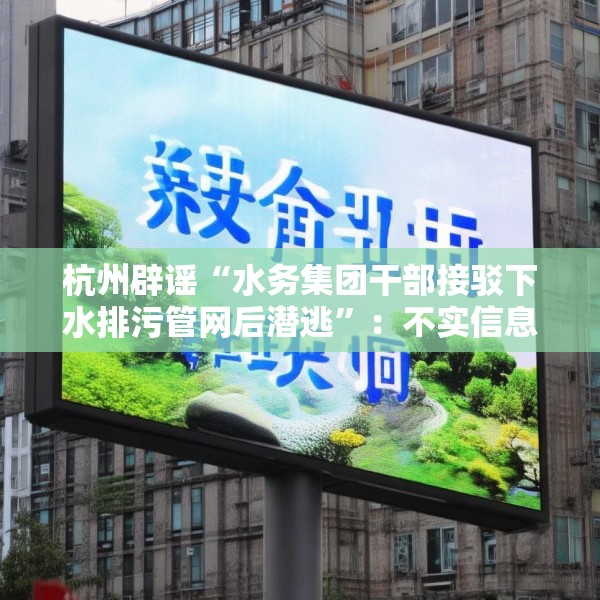 杭州辟谣“水务集团干部接驳下水排污管网后潜逃”：不实信息