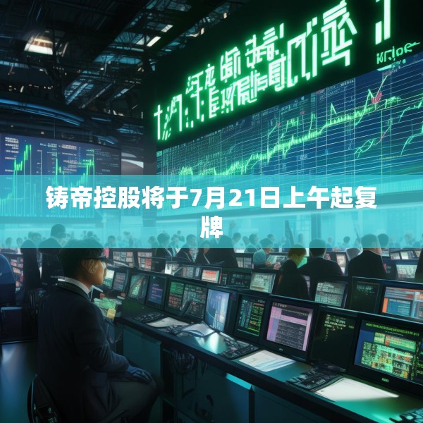 铸帝控股将于7月21日上午起复牌