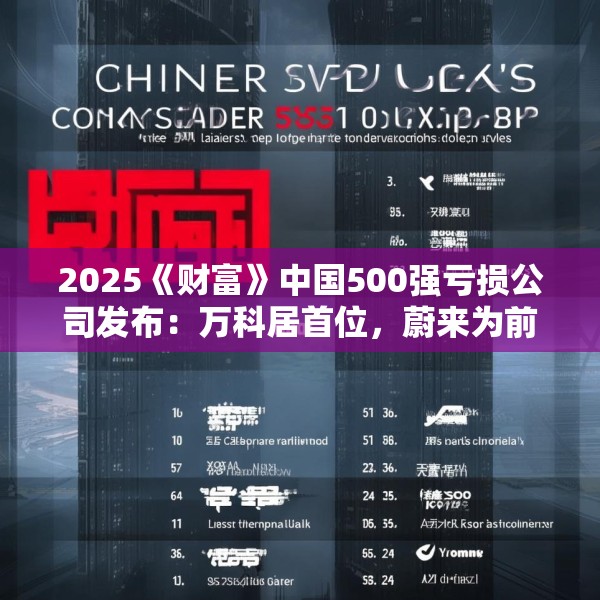 2025《财富》中国500强亏损公司发布：万科居首位，蔚来为前十家公司中唯一车企